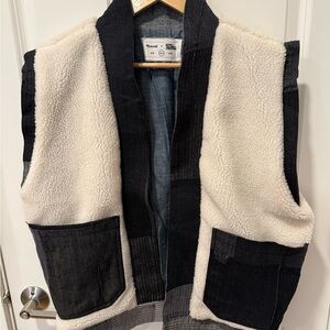 Madewell Sherpa and Jean Vest